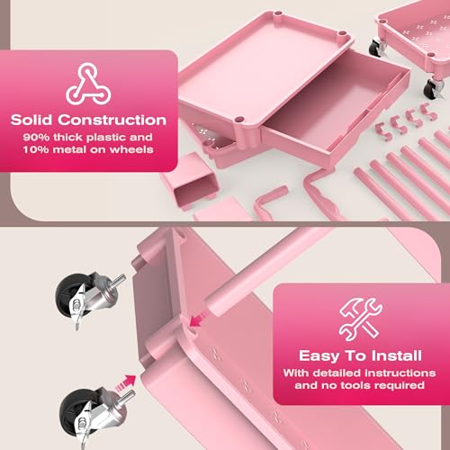 Goovilla Rolling Makeup Organizer Cart with Removable Drawer