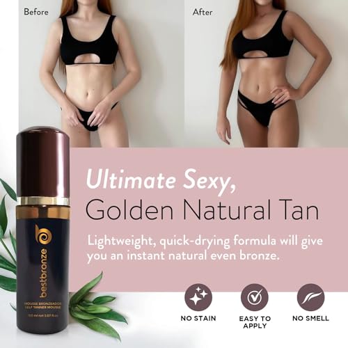 Best Bronze Tinted Self Tanner Mousse ? Sunless Tanner Foam for Customizable Self Tan, Light to Dark Fake Tan ? Vegan Tanning Mousse for a Bronze Glow ? Sunless Tanning Foam (5.07 Fl Oz)