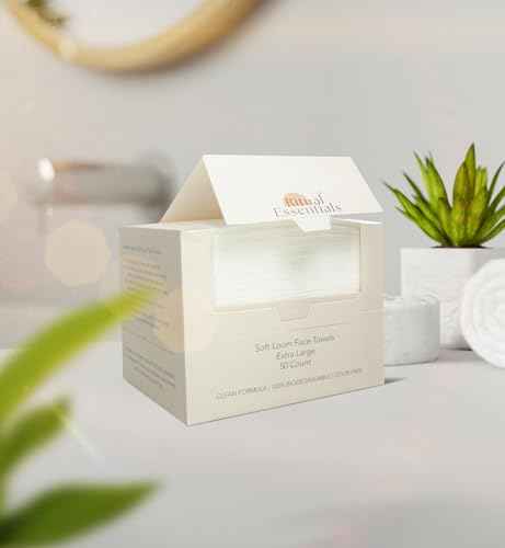 Ritual Essentials Disposable Face Towelettes XL, Unscented Cleansing Wipes, Biodegradeable, Clean Dry Wipes, Soft Facial Towel, 50 Count