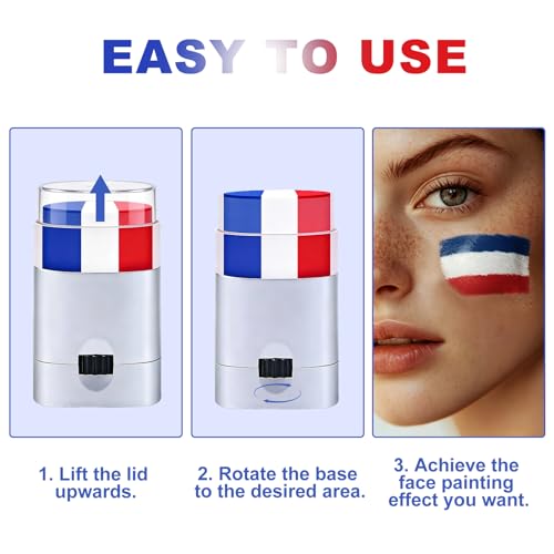 Red White and Blue Eye Black Stick Set - 2PCS Patriotic Face Paint