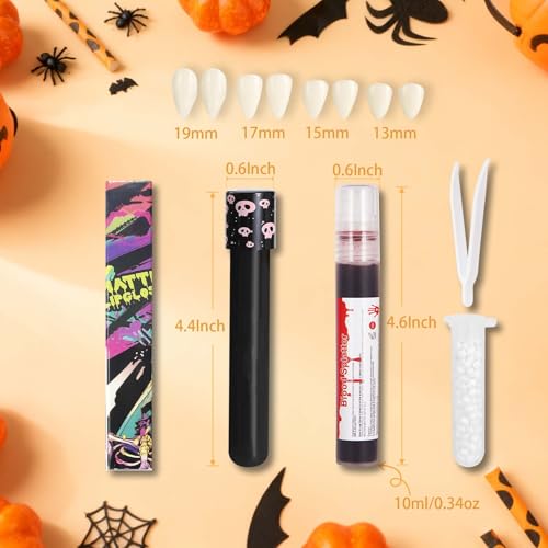 Vampire Fangs & Fake Blood Spray Makeup Set
