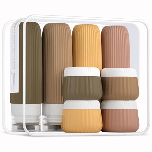 Mrsdry TSA Approved Travel Bottles Set - 8 Pack Silicone Containers