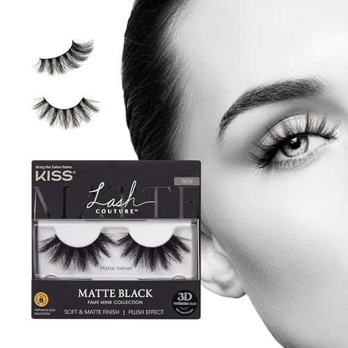KISS Lash Couture 16mm Matte Black 3D Volume Faux Mink Lashes