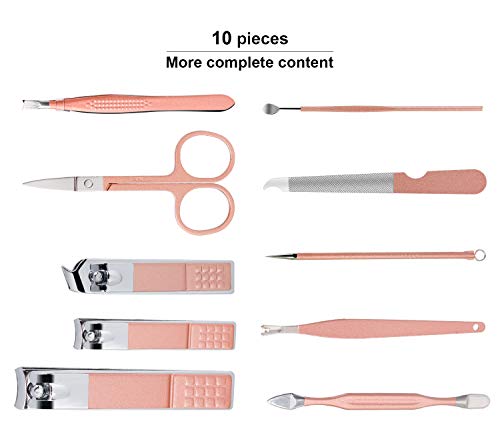 10-Piece Travel Mini Manicure Set - Stainless Steel Nail Clippers & Care Tools