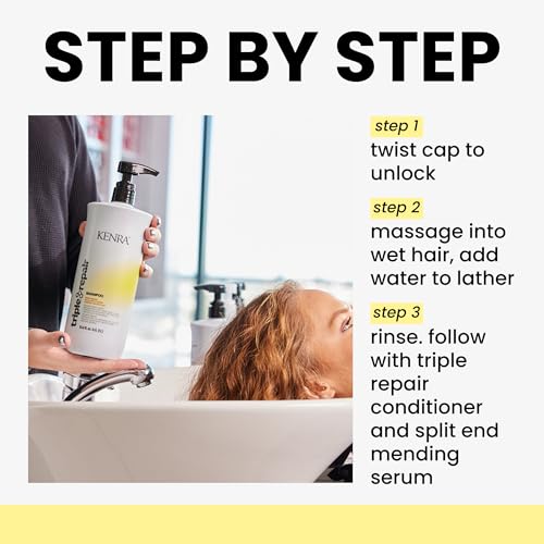 Triple Repair Shampoo | Targets & Repairs Weak or Broken Bonds | Split Ends | Damaged Hair | Bond Builder | Sulfate-Free
