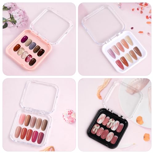 48 Press On Nail Storage Boxes with 180 Adhesive Strips
