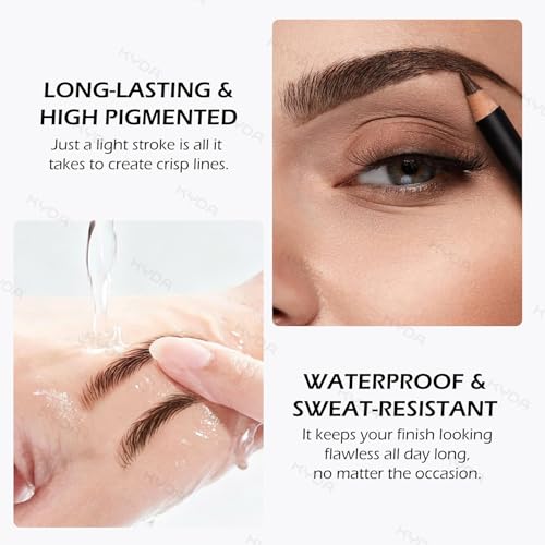 Ownest 12 Pcs Dark Brown Eyebrow Pencil Waterproof