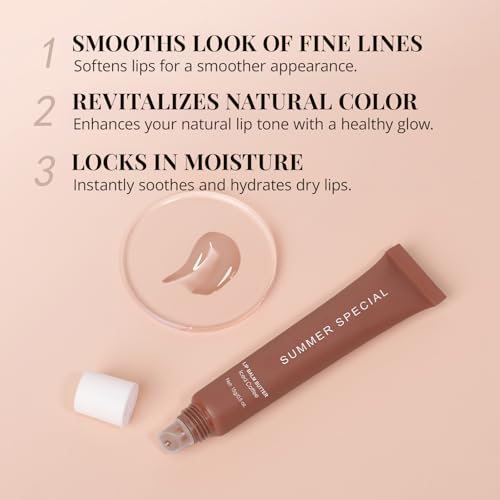 4 PCS Summer Special Lip Butter Balm, Hydrating, Nourishing Lip Care with Shea Butter & Olive Oil, Sheer Tinted Shine, Instant Moisture & Soothing Dry Lips (Vanilla/Mint/Coffee/Cake)