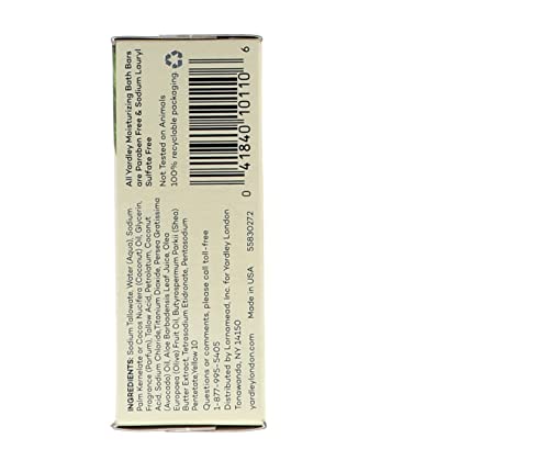 Yardley London Aloe and Avocado Naturally Moisturizing Bath Bar 4.0 oz (Pack of 12)