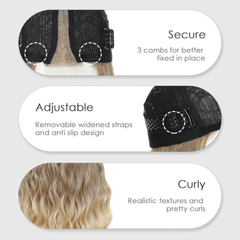 Beelu 26 Inch Ombre Blonde Curly Lace Front Wig for Women