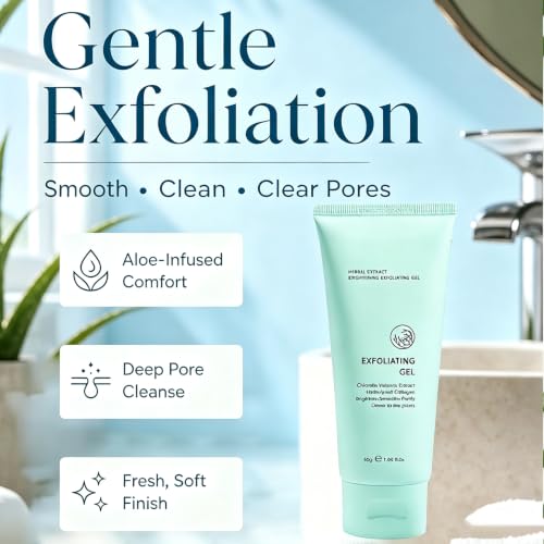 Herbal Exfoliating Gel - Gentle Pore Cleanser for All Skin