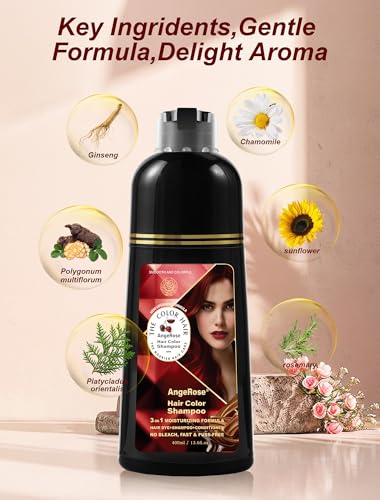Wine Red Hair Dye Shampoo - 3-in-1 Gray Coverage, 400ML