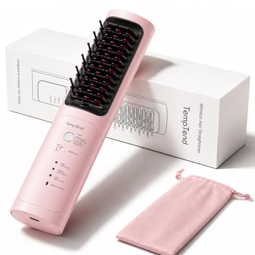 TempTend Cordless Hair Straightener Brush with Ionic Technology