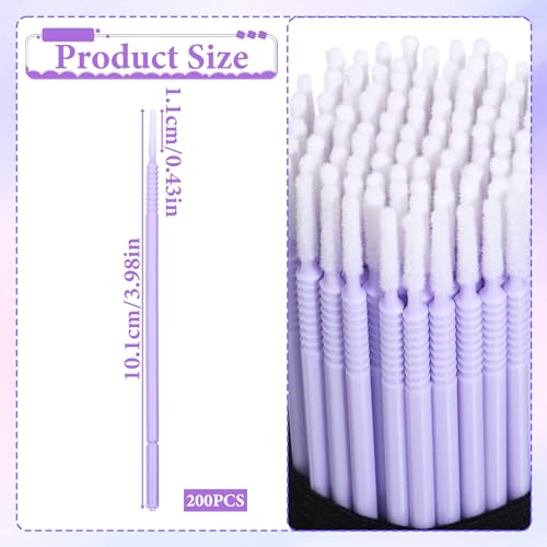200 Pcs Microswabs for Eyelash Extensions - Precision Microbrush Applicators