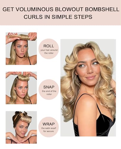 Velvet Heatless Hair Curler Set - Overnight Flexi Rods for Blowout Curls