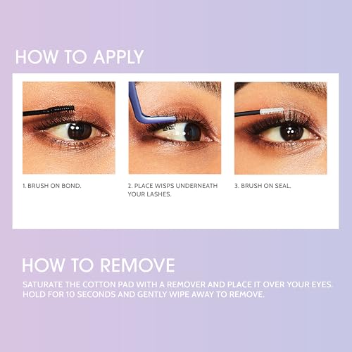 KISS Falscara DIY Eyelash Extension Bond & Seal Infused with Biotin & Vitamin E ? Strong Gentle Comfortable Lash Adhesive for All Day Wear For Use With Falscara Lash Wisps, Remover, and Applicator