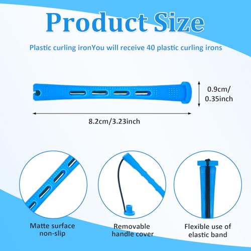 40 Pcs Small Perm Rods for Short Hair, 0.35 In Curling Rollers
