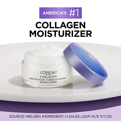 L'Oreal Paris Collagen Daily Face Moisturizer, Reduce Wrinkles, Face Cream, Fragrance Free 1.7 oz