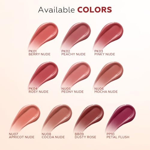FOCALLURE Transferproof Lip Gloss - 16HR Wear, Plumping, Mocha Nude
