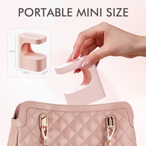 VSALON Mini UV Nail Lamp for Gel Nails | Quick-Dry 45s/60s Curing Light, USB Portable