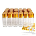 30 Pack Clear Empty Glass Jars with Screw Aluminum Caps, 5/10/15ml Mini Glass Sample Jar Oil Vials,for Essential Oil Powders Storing,Wedding Favors Decoration, Message Bottle (10ml)