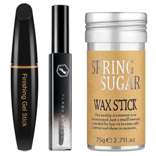 SPRINGSUGAR Hair Wax Stick, Finishing Stick & Gel Stick Set - Strong Hold for Fly Away, Styling Products for Women