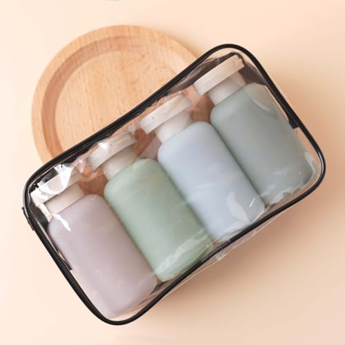 Leak Proof Travel Shampoo Bottles - 3.4oz Reusable Containers (4Pcs)
