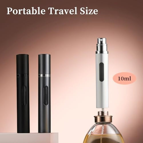 10ml 3pcs Perfume Travel Refillable Bottle,Perfume Atomizer Travel Refillable, Bottom-Filling Fragrances Perfumes Bottle,Mini Cologne Dispenser,Portable Sprayer£¨Black-Grey-Silver£©