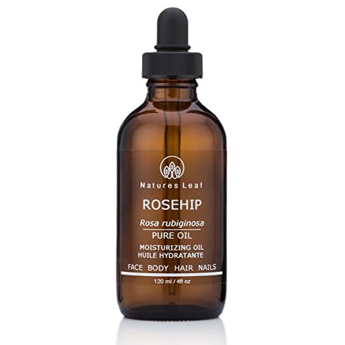 Rosehip Seed Oil Organic 100% Pure Cold Pressed Unrefined Omegas 3,6 & 9 Vitamins A C & F Anti-Aging Wrinkles & Fine Lines 4 fl. oz.