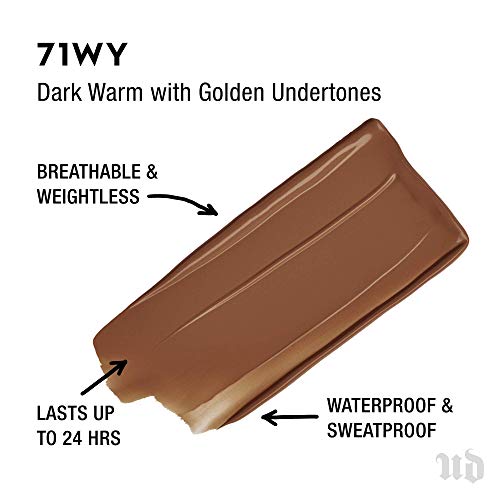 Urban Decay Stay Naked Weightless Liquid Foundation, Waterproof Face Makeup, Buildable Medium Coverage with No Caking, Real-Skin Matte Finish, Lasts Up to 24 Hours, Vegan, Cruelty-free - 1 fl oz