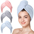Hicober Microfiber Hair Towel Wrap - Quick-Drying, 3-Pack