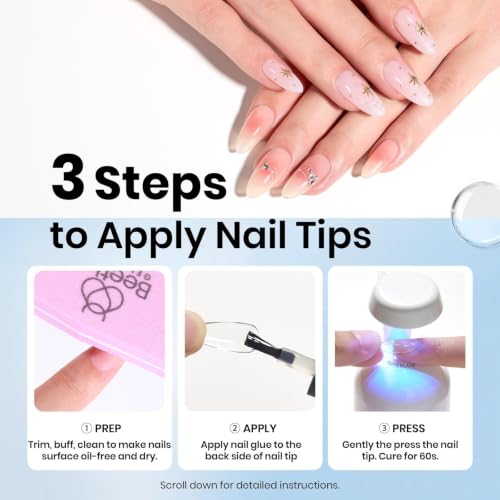 Beetles 9 in 1 Nail Glue Gel for Tips & Clear Acrylic Nails - 7.5ML, Variation 0-1