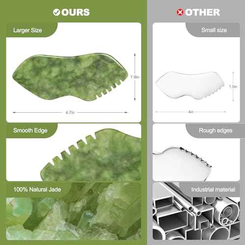 airogym 2PCS Jade Stone Gua Sha Set Face Massager Jade Facial Tools Body Lymphatic Drainage Massager, Guasha Face Sculpting Tool Skin Care Set Gifts for Women Gua Sha Sculpting for Tighten Skin