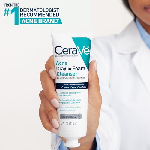 CeraVe Clay to Foam Acne Face Wash - Salicylic Acid, 4oz