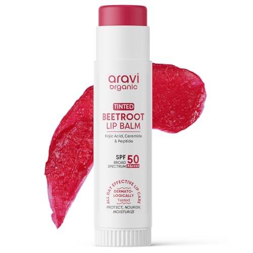 Aravi Organic Beetroot Tinted Lip Balm SPF 50 - Hydrating & Glossy