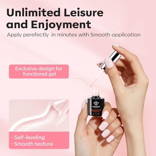 Modelones Base Coat Builder Nail Gel - 2 Pcs Nude & Rose Pink, Modelones B-Nude Rose-2