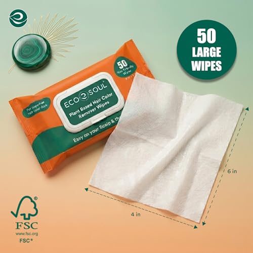 ECO SOUL Hair Color Remover Wipes - 50 Count Plant-Based