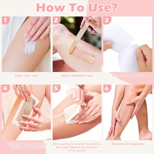 200 Pcs Non Woven Wax Strip 2.8" X 44 Yards Pre-cut Waxing Strips Epilating Strips 1 Roll For Body Facial Tear-Resistant & Lint-Free Air 43.7 Yards Removal Paper Women Arms Legs Hair Cleaning Remover