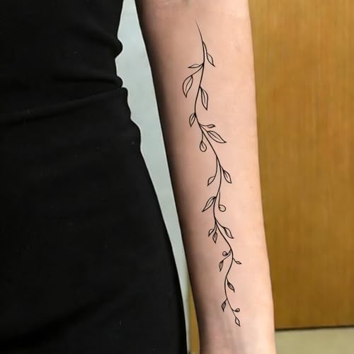 Vine Flower Temporary Tattoo - Waterproof 12 Sheet Set
