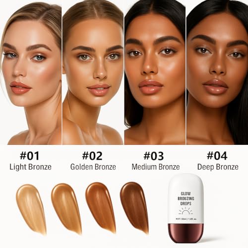 Bronzing Body Highlighter Drops - Liquid Illuminator for Face & Body
