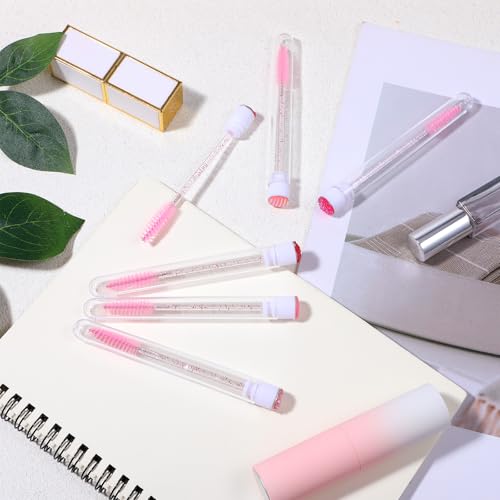 200 Pieces Mascara Wand Tube Set 100 Pcs Lash Spoolies for Eyelash Extensions 100 Pcs Diamond Empty Mascara Brush Disposable Colorful Eyebrow Applicator Makeup Tool