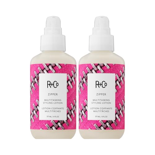 R+Co Zipper Multitasking Styling Lotion | Adds Shine + Flexible Hold + Fights Frizz | Vegan + Cruelty-Free | 6 Oz
