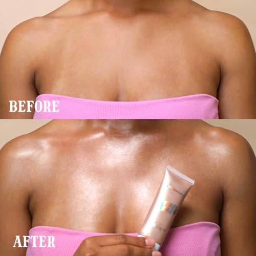 STARBEAM Illuminating Body Gel for Face & Body - Pink Glitter Gel with Argan Oil - Festival Body Glitter & Hydrating Shine - Perfect for Rave Outfits for Women, and Festival Looks (Cosmic Shine)
