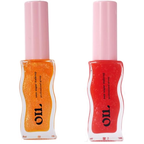Grospe Fruity Lip Oil Gloss - Moisturizing Honey Essence, 8ml 2Pc Set