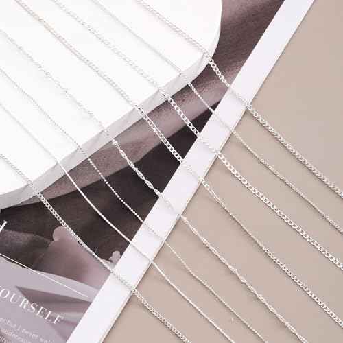 8 Strips Metal Chain Nail Art Charms - Silver Jewelry Chains 3D Decorations Supplies - Punk Studs Accessories for DIY Making Manicure Jewelry (Silver)