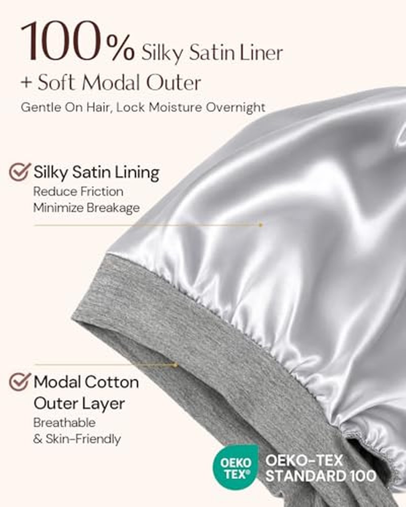 Adjustable Satin Sleep Bonnet for Curly Hair