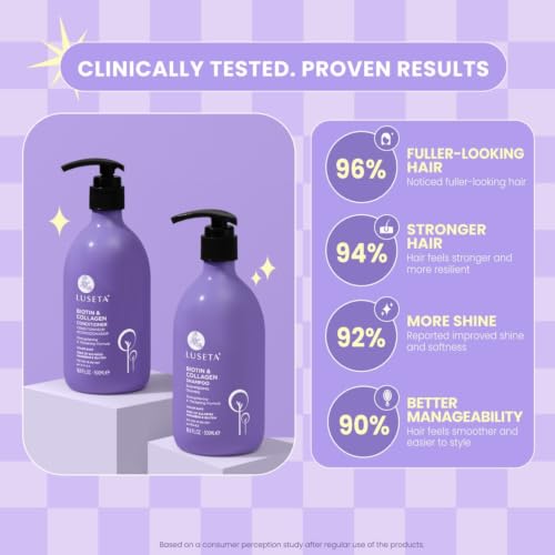 Luseta Biotin & Collagen Shampoo and Conditioner Set for Thinning Hair - 16.9 fl oz