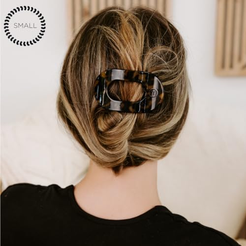 Teleties Small Flat Round Hair Clip - Tortoise