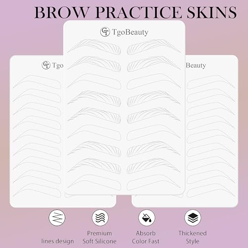 4pcs Microblading Practice Skin Pad, Double-Sided Silicone