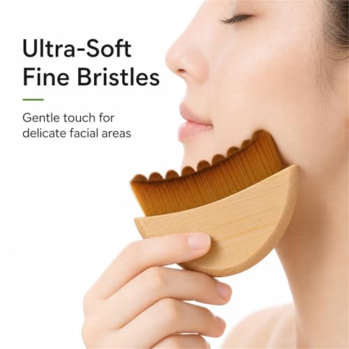 Lymphatic Contour Face Brush – Natural Bamboo Facial Massager